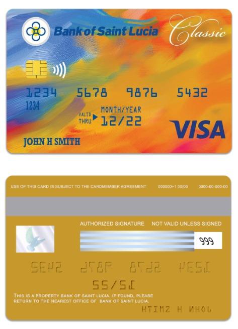 Saint Lucia Bank of Saint Lucia visa classic card